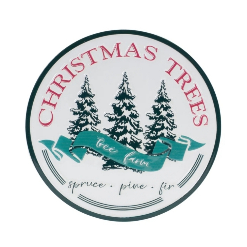 Holiday Aisle Christmas Tree Farm Metal Sign 14"D
